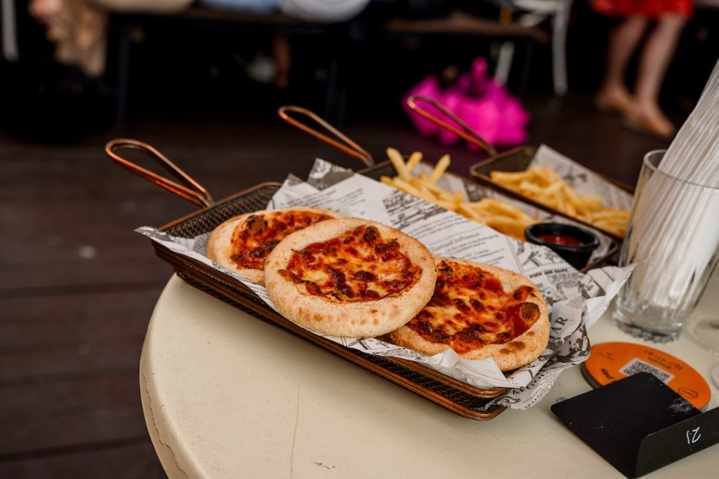 Spritz or Swallow, bottomless brunch in Sydney, mini pizzas